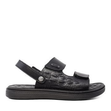 Sandale bărbați Benvenuti negre din piele 3859bs462n