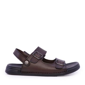 Sandale cu catarame reglabile bărbați Benvenuti maro din piele 3859BS655M