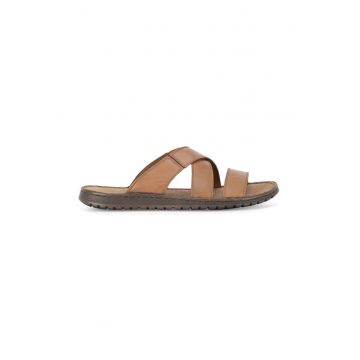 Slapi barbati -  590559 - Piele naturala - Maro -