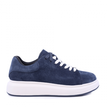 Sneakers ușori bărbați Benvenuti bleumarin din piele întoarsă  3851BP312VBL
