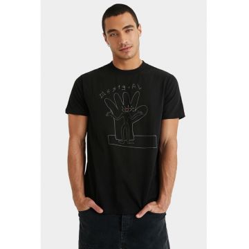 Tricou Barbati -  Negru - Bumbac - Imprimeu 2327 - Negru