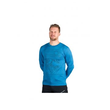 Tricou outdoor lana merino barbati Erno - Albastru