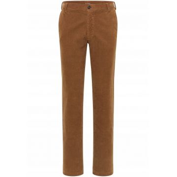 Blugi Barbati -  Style Tramper Chino - Straight Fit - Talie Medie - Fermoar - Lungi - 5 Buzunare - Bumbac - Maro - Maro inchis