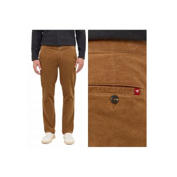 Blugi Barbati -  Style Tramper Chino - Straight Fit - Talie Medie - Fermoar - Lungi - 5 Buzunare - Bumbac - Maro - Maro inchis