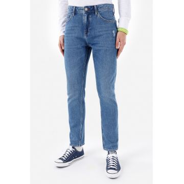 Blugi cu detalii cu aspect deteriorat - Albastru inchis