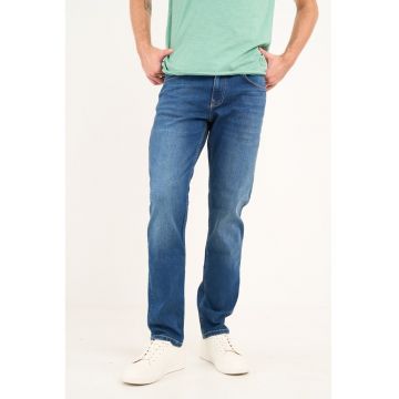 Blugi regular fit cu 5 buzunare - Albastru