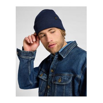 Caciula Barbati -  Essential Beanie - Regular Fit - Caldura Si Confortabila - Design Clasic - Cu Logo - Bumbac - One Size - Albastru