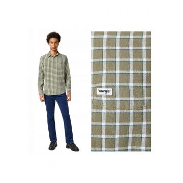 Camasa Barbati -  1 PKT Shirt - Regular Fit - Maneci Lungi - Cu Nasturi - Design Clasic - Bumbac - XL INTL - Verde