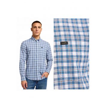 Camasa Barbati -  Button Down - Regular Fit - Maneci Lungi - Cu Nasturi - Design Clasic - Bumbac - M INTL - Albastru