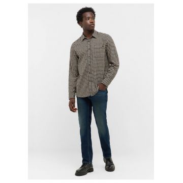 Camasa Barbati -  Style Eastbridge - Regular Fit - Maneci Lungi - Cu Nasturi - Design Clasic - Bumbac - Negru - Multicolor