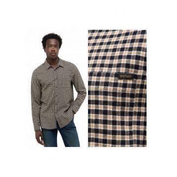 Camasa Barbati -  Style Eastbridge - Regular Fit - Maneci Lungi - Cu Nasturi - Design Clasic - Bumbac - Negru - Multicolor