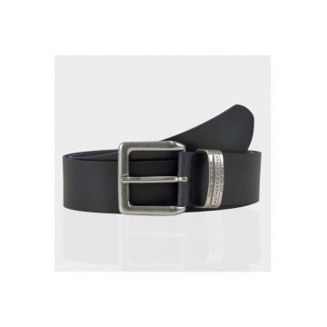 Cureaua Barbati -  45404-171 - Regular Fit - Cu Catarama Metalica - Design Clasic - Pentru Pantaloni - Blugi - Pantaloni Scurti - 100% Piele Naturala - 90 cm - Negru