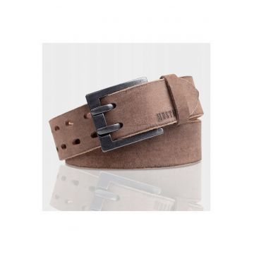 Cureaua Barbati -  M5058 - Regular Fit - Cu Catarama Metalica - Design Clasic - Pentru Pantaloni - Blugi - Pantaloni Scurti - 100% Piele Naturala - 95 cm - Maro