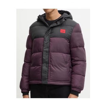 Geaca colorblock cu gluga