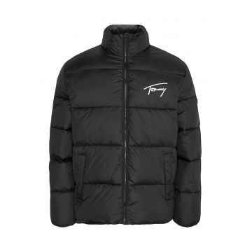 Geaca cu vatelina si logo - Negru