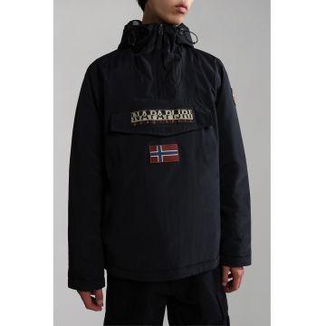 Geaca impermeabila cu gluga - fara inchidere Rainforest - Negru