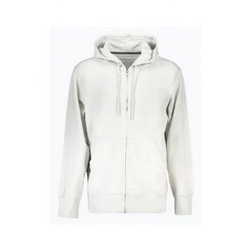 Hanorac barbati Institutional J30J325148 din bumbac cu gluga si inchidere cu fermoar - Gri - Gri
