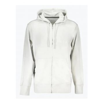 Hanorac barbati Institutional J30J325148 din bumbac cu gluga si inchidere cu fermoar - Gri