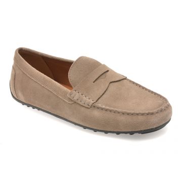 Mocasini GEOX gri, U653KB, din piele intoarsa