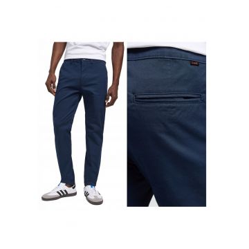 Pantaloni Barbati -  Lee Slim Chino - Slim Fit - Cu Fermoar - 5 Buzunare - Lungi - Bumbac - W32-L32 US - Albastru