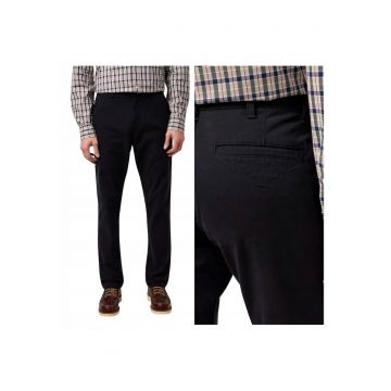 Pantaloni Barbati -  Regular Chino - Straight Fit - Cu Fermoar - 5 Buzunare - Lungi - Bumbac - W32-L34 US - Negru