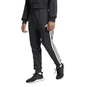 Pantaloni de trening cu logo si snur - Alb/Negru