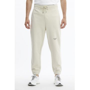 Pantaloni sport de bumbac cu buzunare laterale - Alb murdar