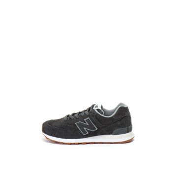 Pantofi sport de piele intoarsa cu insertii textile 574