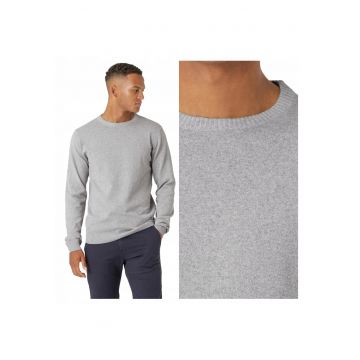 Pulover Barbati -  Dustin - Regular Fit - Maneci Lungi - Decolteu Rotund - Design Simplu - Bumbac - Gri - Gri