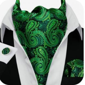 Set cravata / esarfa Ascot + batista + butoni, model 100