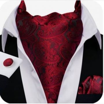 Set cravata / esarfa / lavaliera Ascot + batista + butoni, model 103
