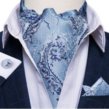 Set cravata / esarfa / lavaliera Ascot + batista + butoni, model 40
