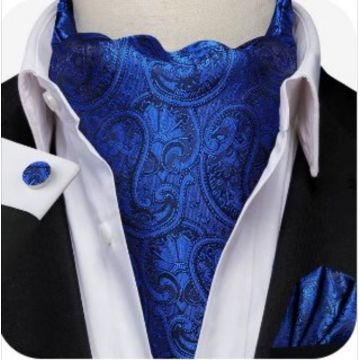 Set cravata / esarfa / lavaliera Ascot + batista + butoni, model 95