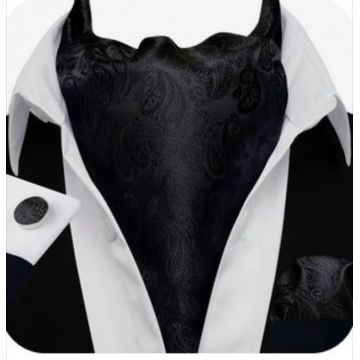 Set cravata / esarfa / lavaliera Ascot + batista + butoni, model 98