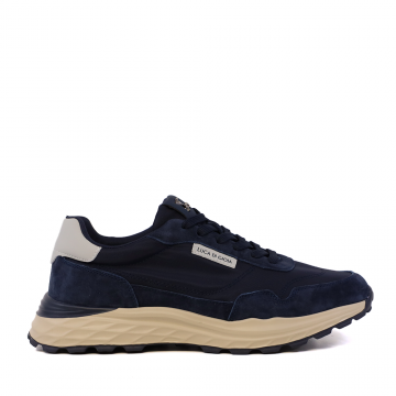 Sneakers bărbați Benvenuti bleumarin din piele și textil 1321BP2100VBL