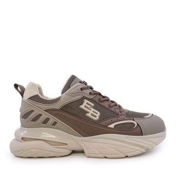 Sneakers bărbați Enzo Bertini taupe din piele și textil 3661BP191TA