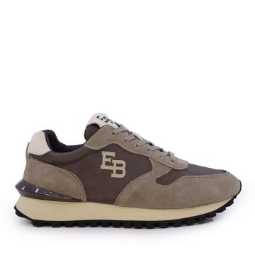 Sneakers bărbați Enzo Bertini taupe din piele întoarsă și textil 3661BP827VTA