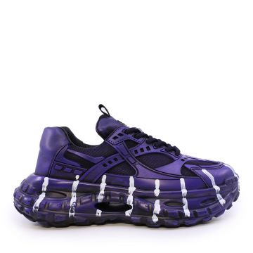 Sneakers chunky bărbați Enzo Bertini mov din piele și textil 3661BP845MO