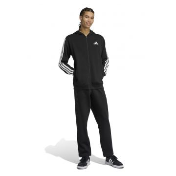 Trening lung cu fermoar si logo - Negru/Alb optic