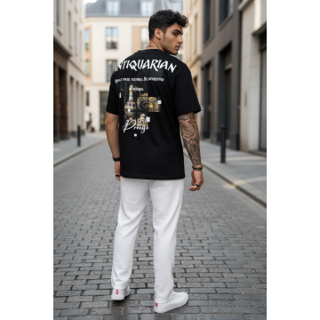 Tricou barbati  negru  oversize  premium Y027