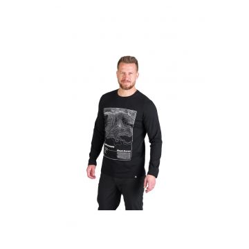 Tricou bumbac cu maneca lunga barbati Henderson - Negru