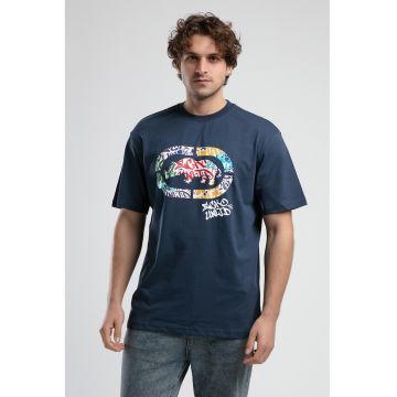 Tricou cu imprimeu logo Kingston - Rosu/Alb/Bleumarin