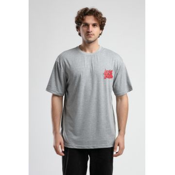 Tricou cu logo si decolteu la baza gatului - BRYANT - Gri - Gri