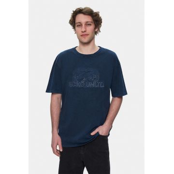 Tricou cu maneci cazute Rochester - Bleumarin