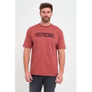 Tricou de bumbac cu text - Rosu