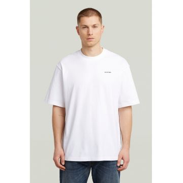 Tricou din amestec de bumbac organic cu logo discret pe piept - Alb optic