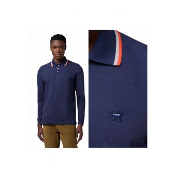 Tricou Polo Barbati -  LS Polo Shirt - Regular Fit - Maneci Scurti - Cu Nasturi - Design Clasic - Bumbac - 2XL INTL - Albastru