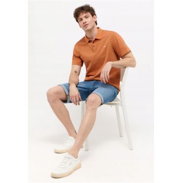 Tricou Polo Barbati -  Palco - Regular Fit - Maneci Scurti - Cu Nasturi - Design Clasic - Bumbac - Marime S - Portocaliu