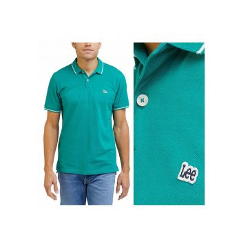 Tricou Polo Barbati -  Pique Polo - Regular Fit - Maneci Scurti - Cu Nasturi - Design Clasic - Bumbac - M INTL - Verde
