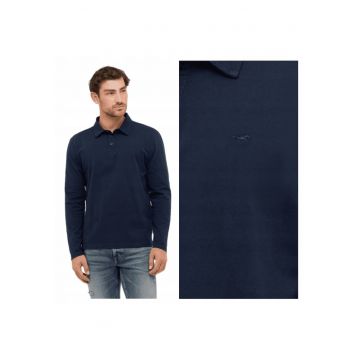 Tricou Polo Barbati -  Portis - Regular Fit - Maneci Lungi - Cu Nasturi - Design Clasic - Bumbac - M INTL - Albastru